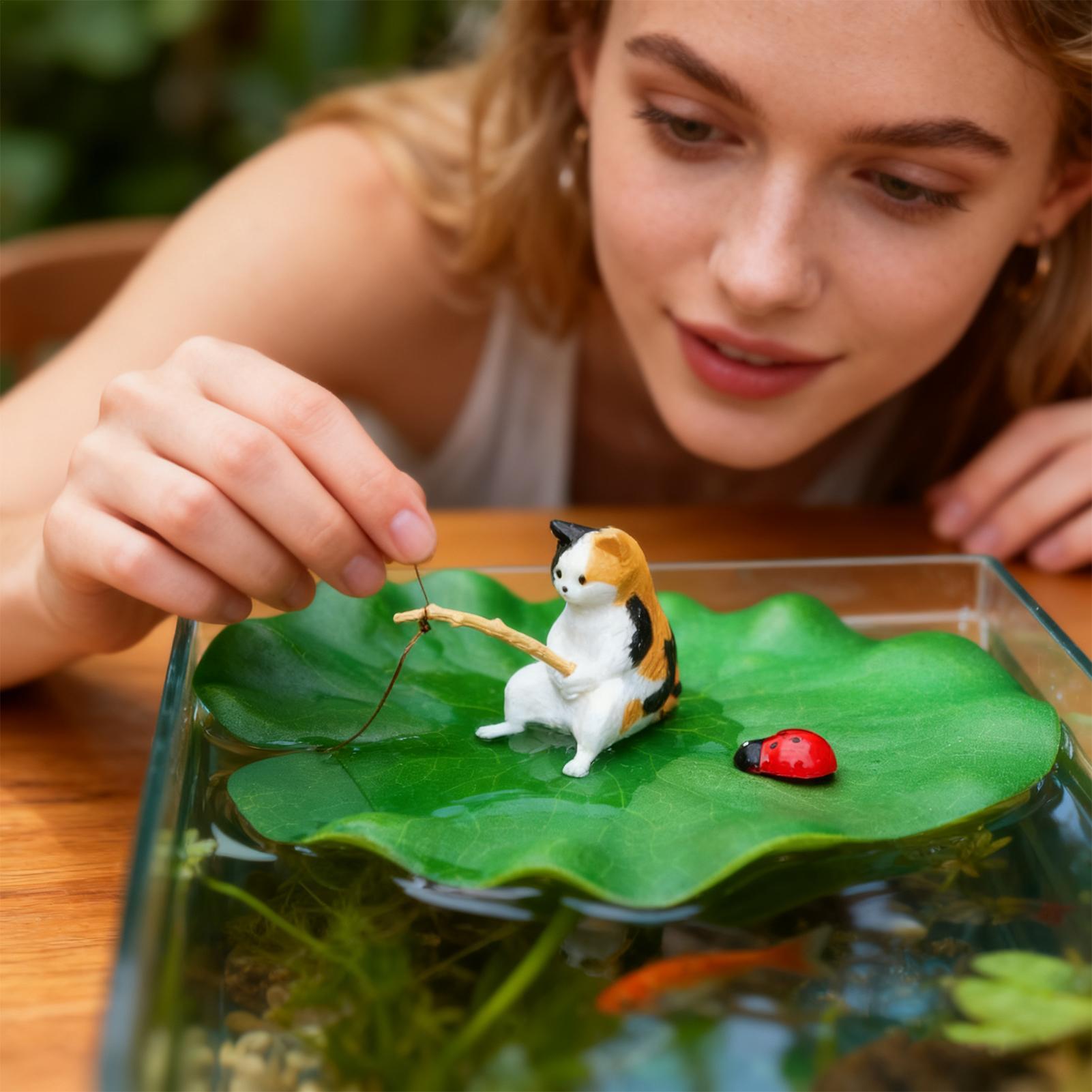 Cat Fishing on Floating Lily P - огляд і ціна Aquarium Plant Rings