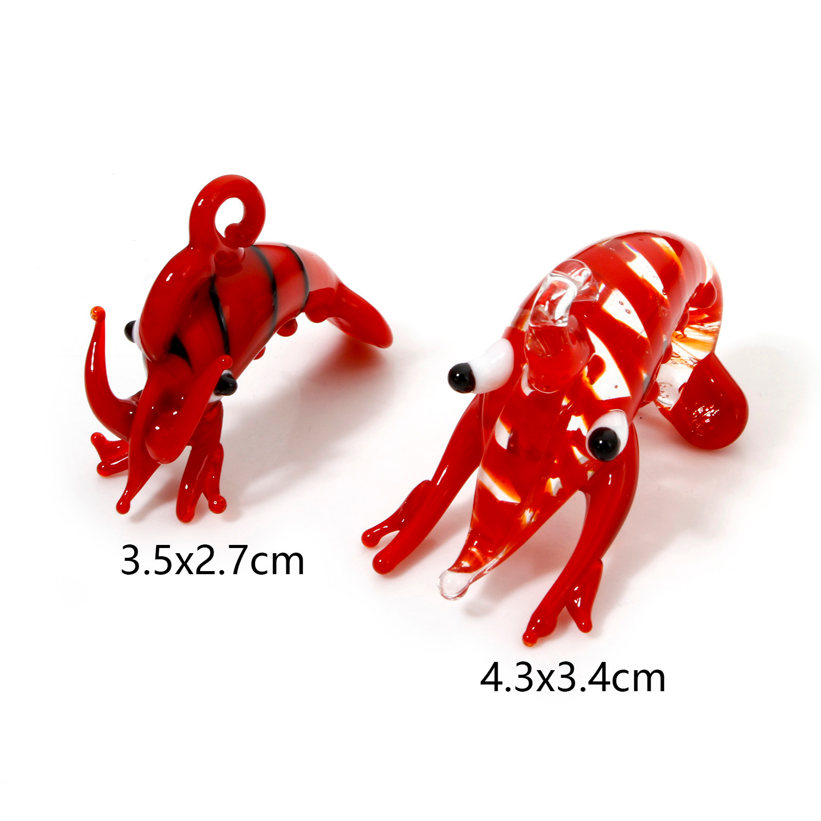 1PCs Red Lobster Lampwork Glas - огляд і ціна Aquarium Plant Red
